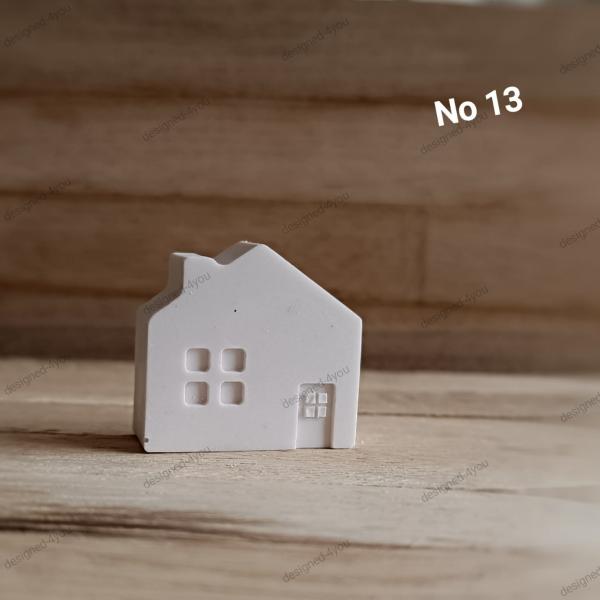 Deko 1 Mini Häuschen Holsten Style No 13 weiß